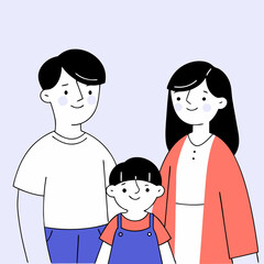 Obraz premium Family with child, UI character