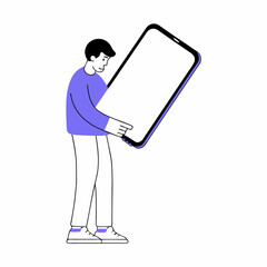 person holding a phone, UI character
