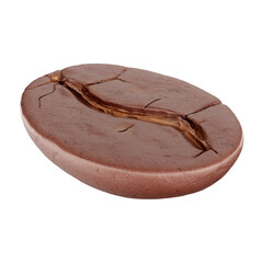 Asset 3D realistic roasted coffee bean floating isolated background