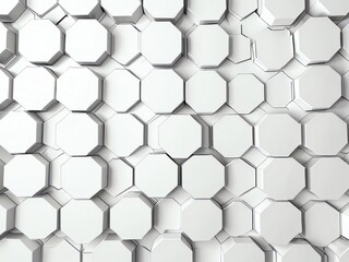 Fototapeta premium Abstract White Octagon Pattern: Geometric Shapes Background