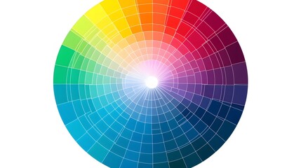 Obraz premium Circular Color Spectrum Showing Gradual Shade Transitions