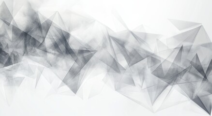 Obraz premium Abstract Gray Polygonal Background with Geometric Shapes and Smoke on White Background