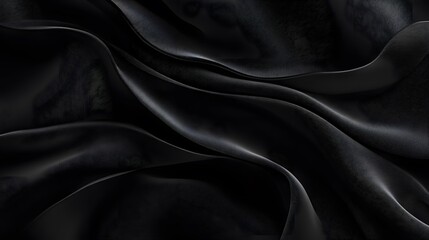Fototapeta premium Dark Draped Fabric Showing Textured Waves