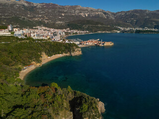 Naklejka premium Budva Riviera, Adriatic coast in Montenegro