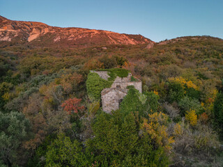 Obraz premium Ancient Olive Oil Mill, Montenegro - Aerial Drone View