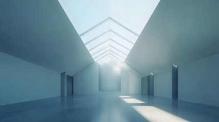 Fototapeta premium Modern building interior with skylight and sunlit floor
