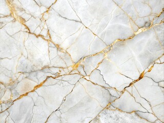 Fototapeta premium This artwork showcases a detailed white cracked marble stone featuring elegant golden veins perfect for various creative and decorative uses