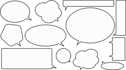 Obraz premium 無地でシンプルな吹き出しセット。