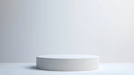 Fototapeta premium White Cylindrical Platform Against White Wall