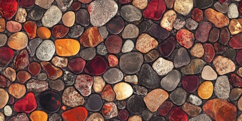 Colorful Pebble Stone Wall Texture Background