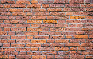 Backgrounds and textures for architects and designers. Wall of old, hand-formed red brick.