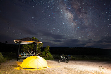 camping in the night