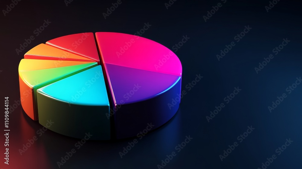 Poster colorful pie chart displaying data segments in a modern style