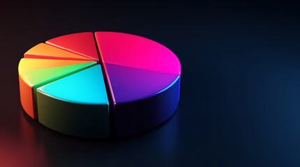 Obraz premium Colorful Pie Chart Displaying Data Segments in a Modern Style