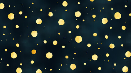A captivating dark blue backdrop adorned with a playful scattering of shimmering gold polka dots. polka dots. illustration. Shimmering. Illustration
