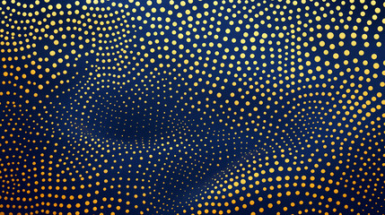 A captivating dark blue backdrop adorned with a playful scattering of shimmering gold polka dots. polka dots. illustration. Shimmering. Illustration