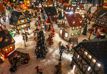 atmospheric illuminated miniature christmas village