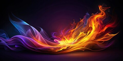 Fototapeta premium Abstract fiery waves flowing across a dark background