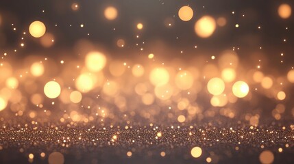 Sparkling Background with Golden Bokeh Effect for Festive Themes