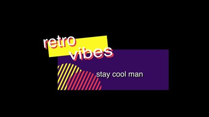 Title sequence animation, retro video, Welcome sequence, End credits, goodbye animation, retro vibes text, the word "welcome', web animation title, word art, 1980s, 1990s, purple and yellow, black