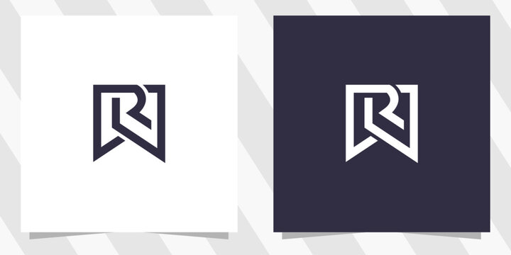 letter wr rw logo design