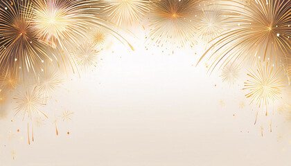 Minimalist fireworks header design featuring subtle sparks and glowing trails with ample copy space for promotional use