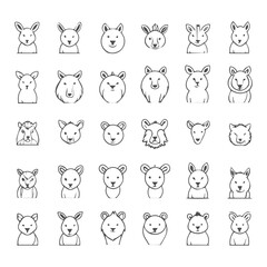 Collection Animal logo set Icon design