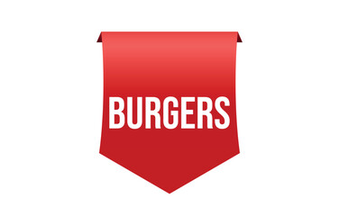 Burgers banner design. Burgers icon. Flat style vector illustration.