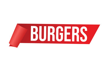 Vector illustration modern Burgers banner, Isolated web element.