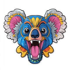 Fototapeta premium Vibrant Koala Doodle in Baroque Style