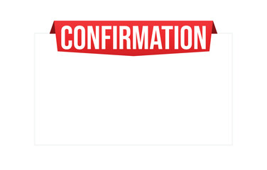Vector illustration modern Confirmation banner, Isolated web element.