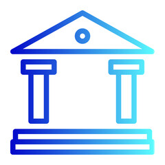 Bank icon. Historic building with columns symbol. University sign. Vector illustration