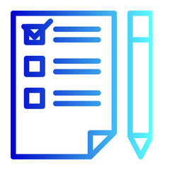 pencil and check list icon on white background