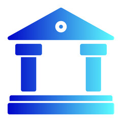 Bank icon. Historic building with columns symbol. University sign. Vector illustration
