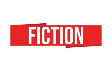 Fiction red vector banner illustration isolated on white background