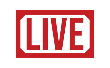 Fototapeta premium LIVE red rubber stamp vector design.