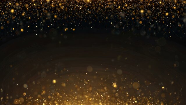 Mesmerizing gold Bokeh Background image: Abstract Blur of Celestial Lights golden particals
