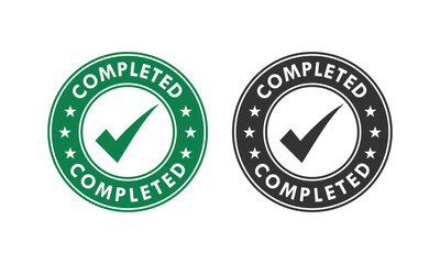 Completed badge design logo template illustration