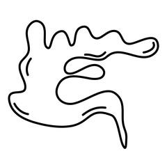 Splash water line art style 