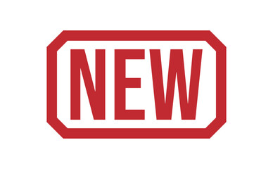 NEW Red rubber stamp on white background. NEW stamp sign. NEW stamp.
