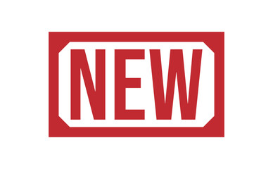 Obraz premium NEW Red rubber stamp on white background. NEW stamp sign. NEW stamp.