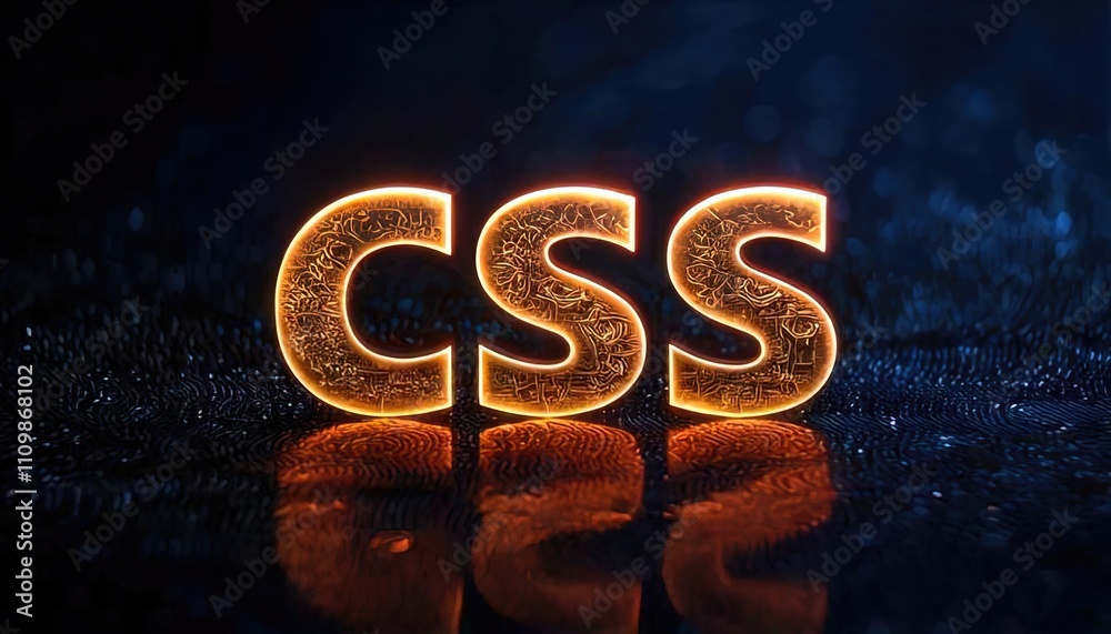 Poster creative css typography design with glowing effect