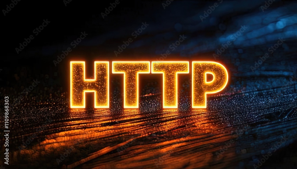 Poster http protocol concept visualization with glowing effect