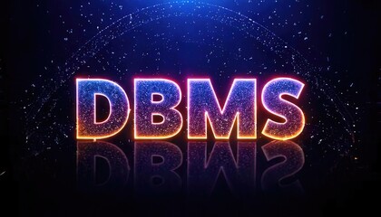 Obraz premium Dynamic and Vibrant DBMS Typography Against a Starry Background