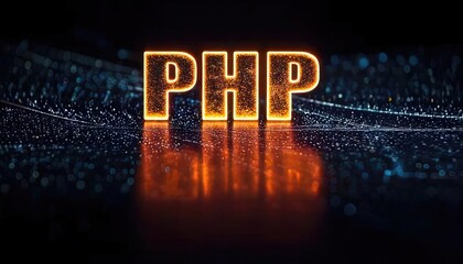 PHP Programming Language with Glowing Effects and Sparkles