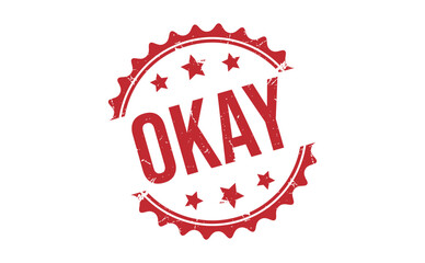OKAY red rubber stamp vector design.