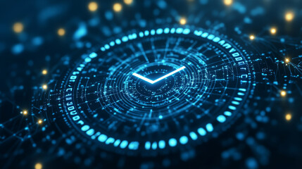 Obraz premium Futuristic digital clock interface with glowing blue lights.