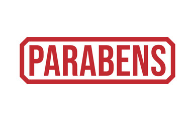 PARABENS Red rubber stamp on white background. PARABENS stamp sign. PARABENS stamp.