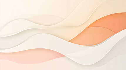 Minimalist design with soft lines and muted colors creates serene atmosphere. gentle waves in shades of peach and cream evoke sense of calm and tranquility