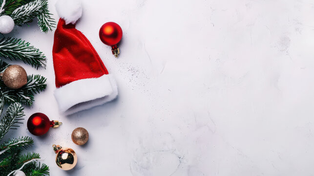 christmas card with santa hat